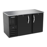 Beverage Air BB58HC-F-B 58" two solid doors back bar cooler, front view, doors closed