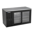 Beverage Air BB58HC-F-GS-B 58" two sliding glass doors back bar cooler, front view, doors closed