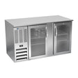 Beverage Air BB58HC-G-S 58" two glass doors back bar cooler, front view, doors closed