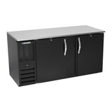 Beverage Air BB68HC-B 68" two solid doors back bar cooler, front view, doors closed