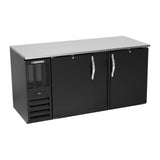Beverage Air BB68HC-F-B 68" two solid doors back bar cooler, front view, doors closed