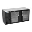 Beverage Air BB68HC-FG-B 68" two glass doors back bar cooler, front view, doors closed