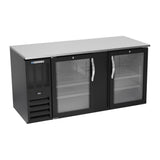 Beverage Air BB68HC-FG-B 68" two glass doors back bar cooler, front view, doors closed