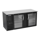 Beverage Air BB68HC-G-B 68" two glass doors back bar cooler, front view, doors closed