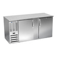Beverage Air BB68HC-S 68" two solid doors back bar cooler, front view, doors closed