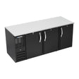 Beverage Air BB78HC-F-B 78" three solid doors back bar cooler, front view, doors closed