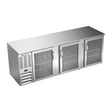 Beverage Air BB94HC-G-S 94" three glass doors back bar cooler, front view, doors closed