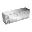 Beverage Air BB94HC-S 94" three solid doors back bar cooler, front view, doors closed
