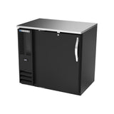 Beverage Air BBN36HC-B 36" one solid door back bar cooler, side angle view, door closed