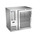Beverage Air BBN36HC-G-S 36" one glass door back bar cooler, front view, door closed
