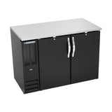 Beverage Air BBN48HC-B 48" two solid doors back bar cooler, front view, doors closed