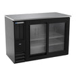 Beverage Air BBN48HC-F-GS-B 48" two sliding glass doors back bar cooler, front view, doors closed