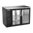 Beverage Air BBN48HC-FG-PT-B 48" four glass doors back bar cooler, front view, doors closed