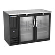 Beverage Air BBN48HC-G-B 48" two glass doors back bar cooler, front view, doors closed