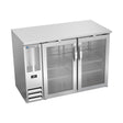 Beverage Air BBN48HC-G-S 48" two glass doors back bar cooler, front view, doors closed