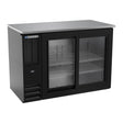 Beverage Air BBN48HC-GS-B 48" two sliding glass doors back bar cooler, front view, doors closed