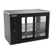 Beverage Air BBN48HC-GS-PT-B 48" four sliding glass doors back bar cooler, front view, doors closed