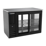 Beverage Air BBN48HC-GS-PT-B 48" four sliding glass doors back bar cooler, front view, doors closed