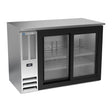 Beverage Air BBN48HC-GS-S 48" two sliding glass doors back bar cooler, front view, doors closed