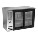 Beverage Air BBN48HC-GS-S 48" two sliding glass doors back bar cooler, front view, doors closed