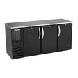 Beverage Air BBN72HC-F-B 72" three solid doors back bar cooler, front view, doors closed