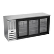 Beverage Air BBN72HC-GS-S 72" three sliding glass doors back bar cooler, front view, doors closed