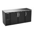 Beverage Air BBN72HC-PT-B 72" six solid doors back bar cooler, front view, doors closed