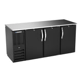Beverage Air BBN72HC-PT-B 72" six solid doors back bar cooler, front view, doors closed