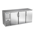 Beverage Air BBN72HC-S 72" three solid doors back bar cooler, front view, doors closed