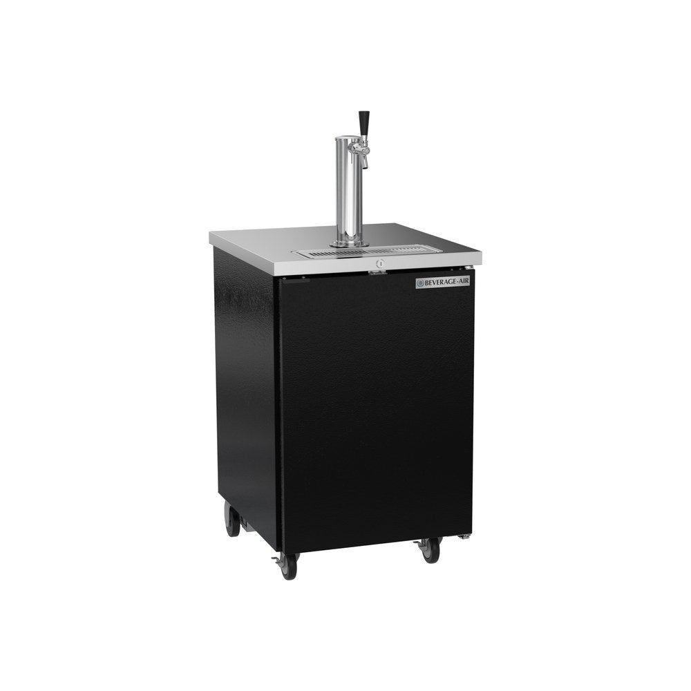 Beverage Air DD24HC-1-B 24" one solid door beer dispenser, front view, door closed