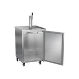 Beverage Air DD24HC-1-S 24" one solid door beer dispenser, with the door open showing the interior