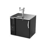 Beverage Air DD36HC-B 36" one solid door beer dispenser, side angle view, door closed