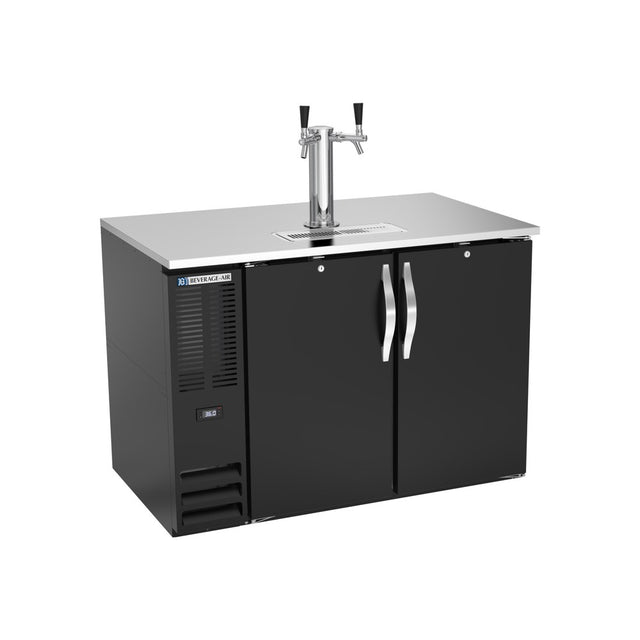 Beverage Air DD48HC-B 48" two solid doors beer dispenser, front view, doors closed