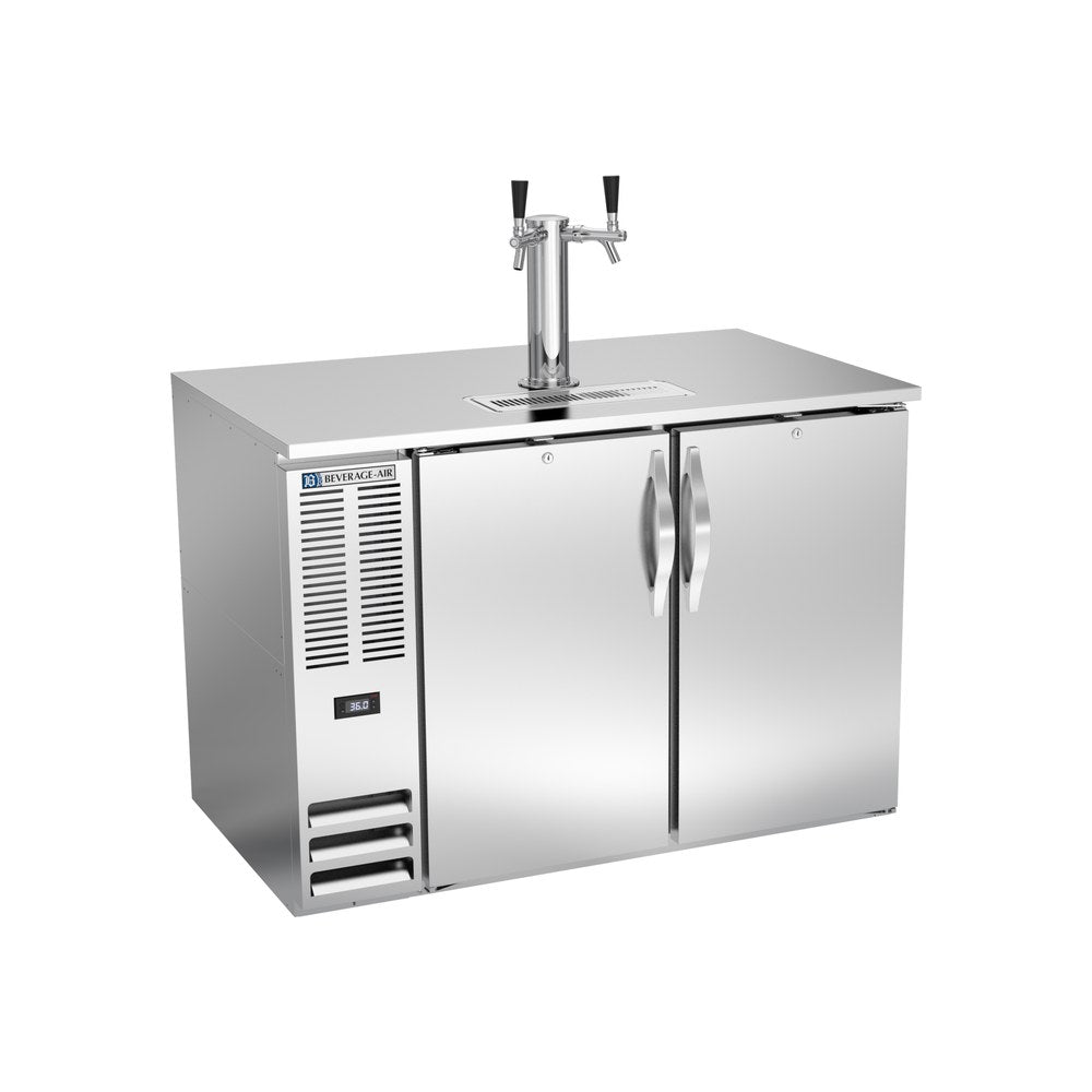 Beverage Air DD48HC-S 48" two solid doors beer dispenser, front view, doors closed