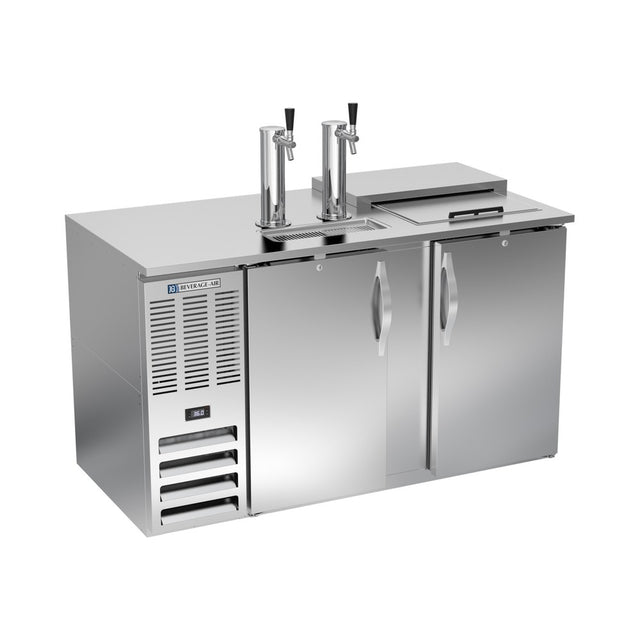 Beverage Air DD58HC-C-S 58" two solid doors beer dispenser, front view, doors closed
