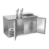 Beverage Air DD58HC-C-S 58" two solid doors beer dispenser, with the doors open showing the interior