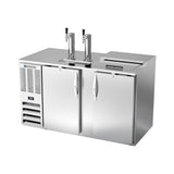 Beverage Air DD58HC-C-S 58" two solid doors beer dispenser, side angle view, doors closed