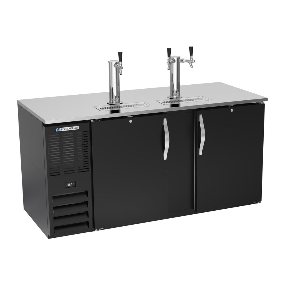 Beverage Air DD68HC-B 68" two solid doors beer dispenser, front view, doors closed