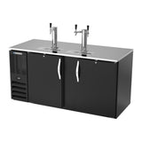 Beverage Air DD68HC-B 68" two solid doors beer dispenser, side angle view, doors closed