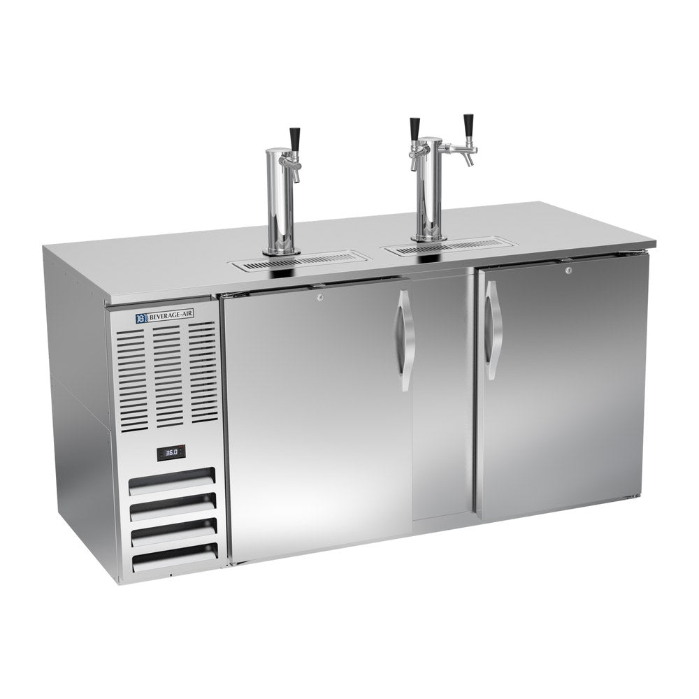 Beverage Air DD68HC-S 68" two solid doors beer dispenser, front view, doors closed