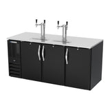 Beverage Air DD72HC-B 72" three solid doors beer dispenser, side angle view, doors closed