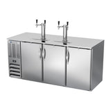 Beverage Air DD72HC-S 72" three solid doors beer dispenser, side angle view, doors closed