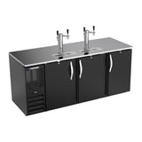 Beverage Air DD78HC-B 78" three solid doors beer dispenser, front view, doors closed