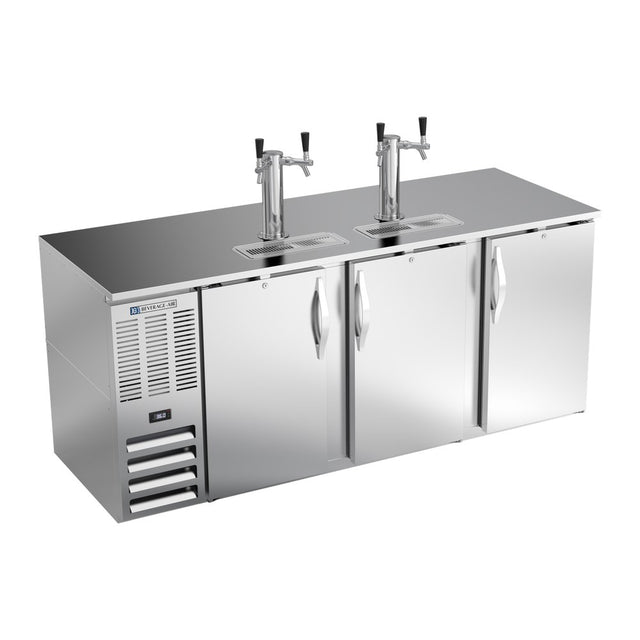Beverage Air DD78HC-S 78" three solid doors beer dispenser, front view, doors closed