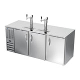 Beverage Air DD78HC-S 78" three solid doors beer dispenser, side angle view, doors closed