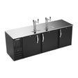 Beverage Air DD94HC-B 94" three solid doors beer dispenser, front view, doors closed