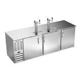 Beverage Air DD94HC-S 94" three solid doors beer dispenser, front view, doors closed