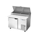 Beverage Air DP46HC 46" one door pizza prep table, side angle view, door closed