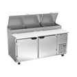 Beverage Air DP67HC 67" two doors pizza prep table, front view, doors closed