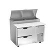 Beverage Air DPD46HC-2 46" two drawers pizza prep table, front view, door closed
